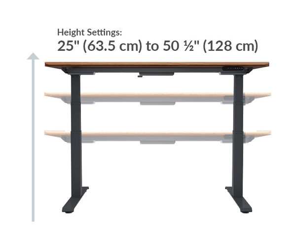 The L-Shape Electric Standing Desk reclaimed wood is 58 inches apart and 68 inches from leg to leg