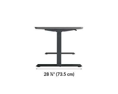 The base of the Electric Standing Desk 72x30 White is 28.88 inches deep