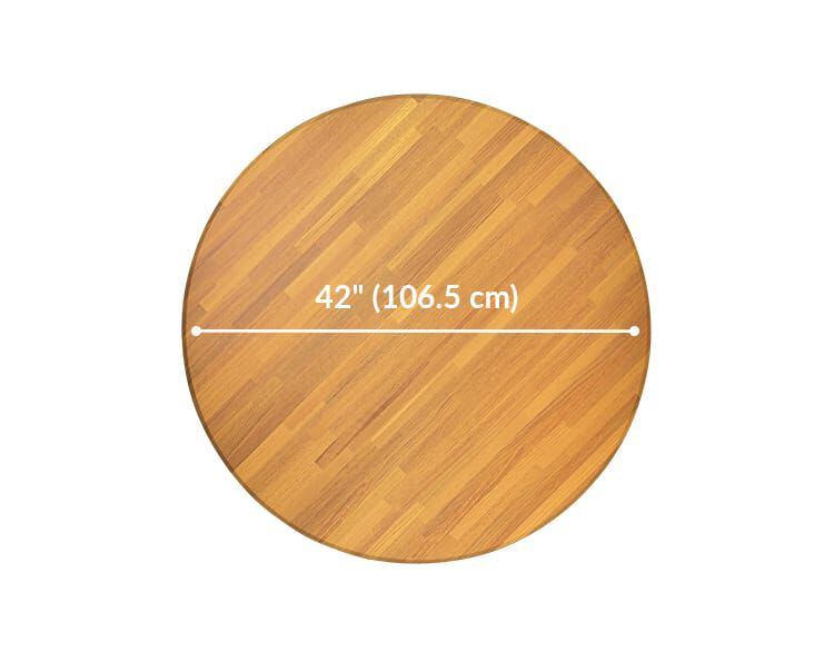round table top is 42 inches wide