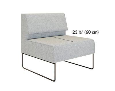 armless seat depth is 23 and half inches