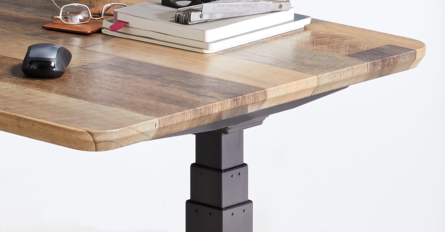 electric standing desk chamfered edges