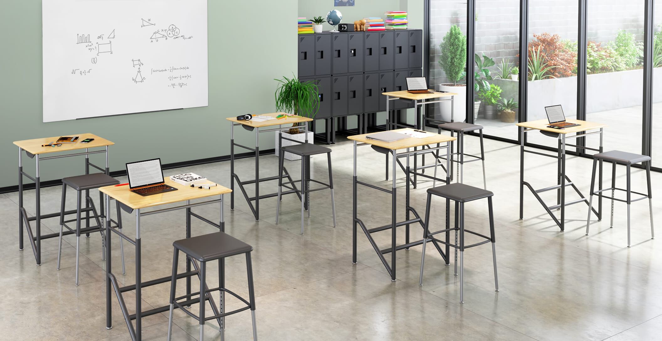 classroom setup with vari products