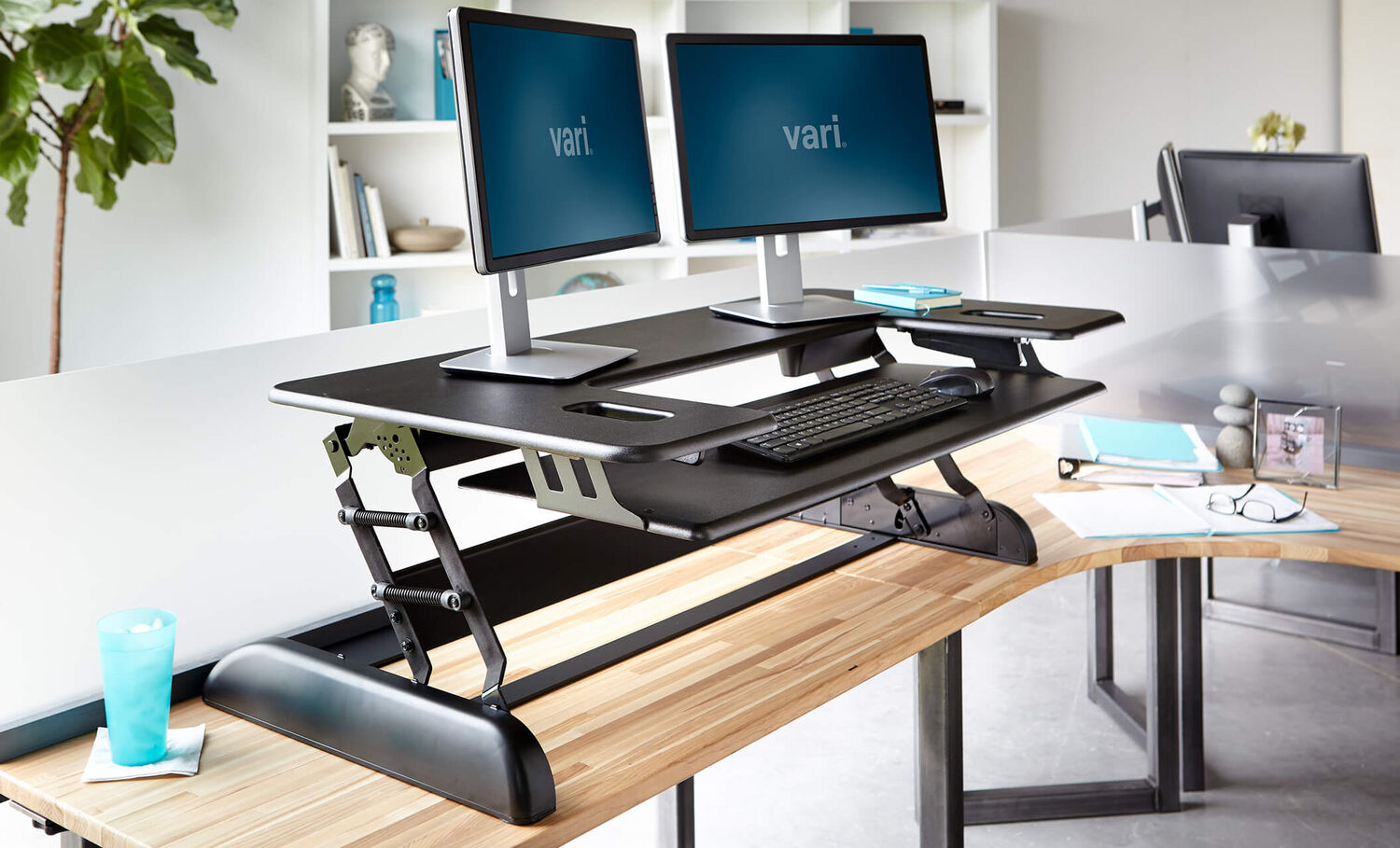 VariDesk Cube Plus 48 raised to standing height