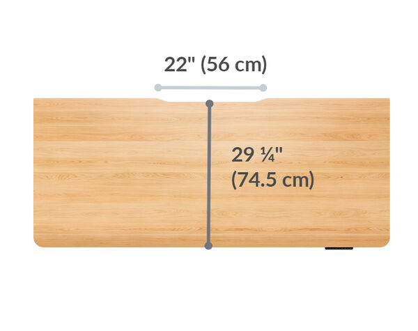 The surface of the Electric Standing Desk 72x30 Black top is 29.25 inches deep