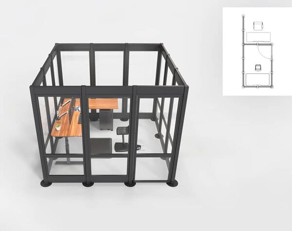 quick flex walls configured to create private office