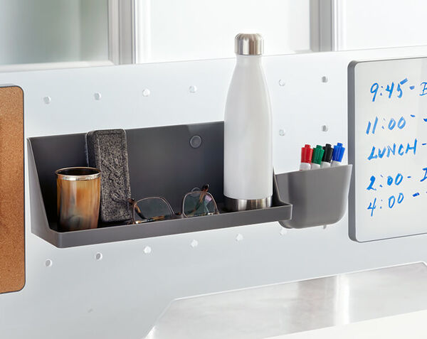 tray attached to acrylic accessory panel