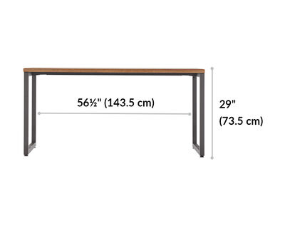 vari table 60 by 30 desk length 30 inches. Height 29 inches.