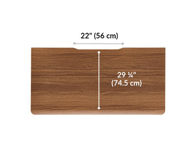 The surface of the Electric Standing Desk with ComfortEdge™ 60x30 walnut top is 29.25 inches deep