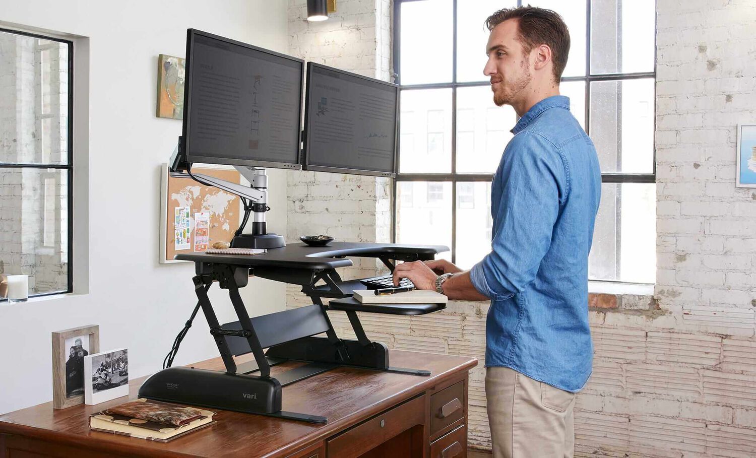 professional works from desktop converter on top of existing desk