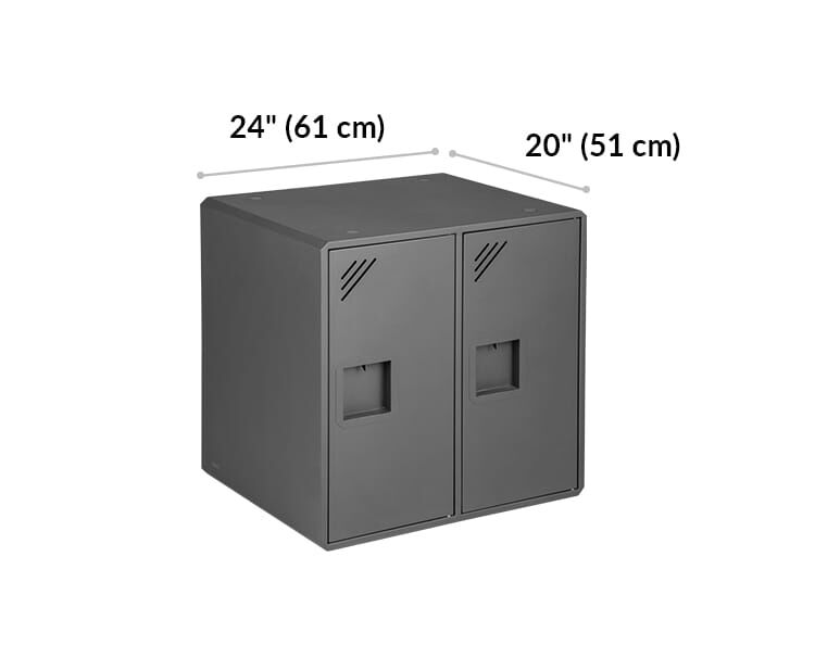 vari locker width 24 inches. length 20 inches