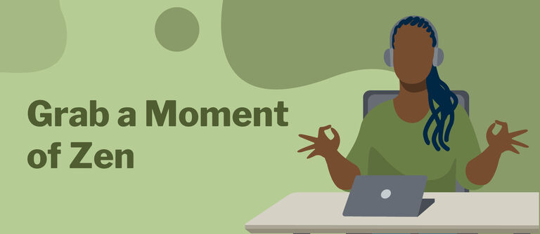 person meditating illustration representing grab a moment of zen