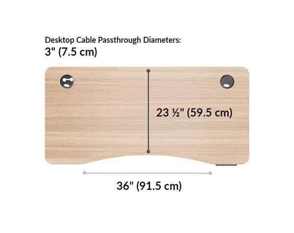 The surface of the Ergo Electric Standing Desk 54x26 is 23.5 inches deep