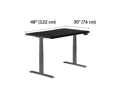 Electric Standing Desk with ComfortEdge 48x30 Black is 48 inches wide and 30 inches deep