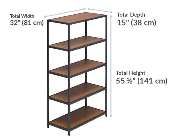 vari hanging desk cubby has a total height of 55 and a half inches and a total depth of 15 inches