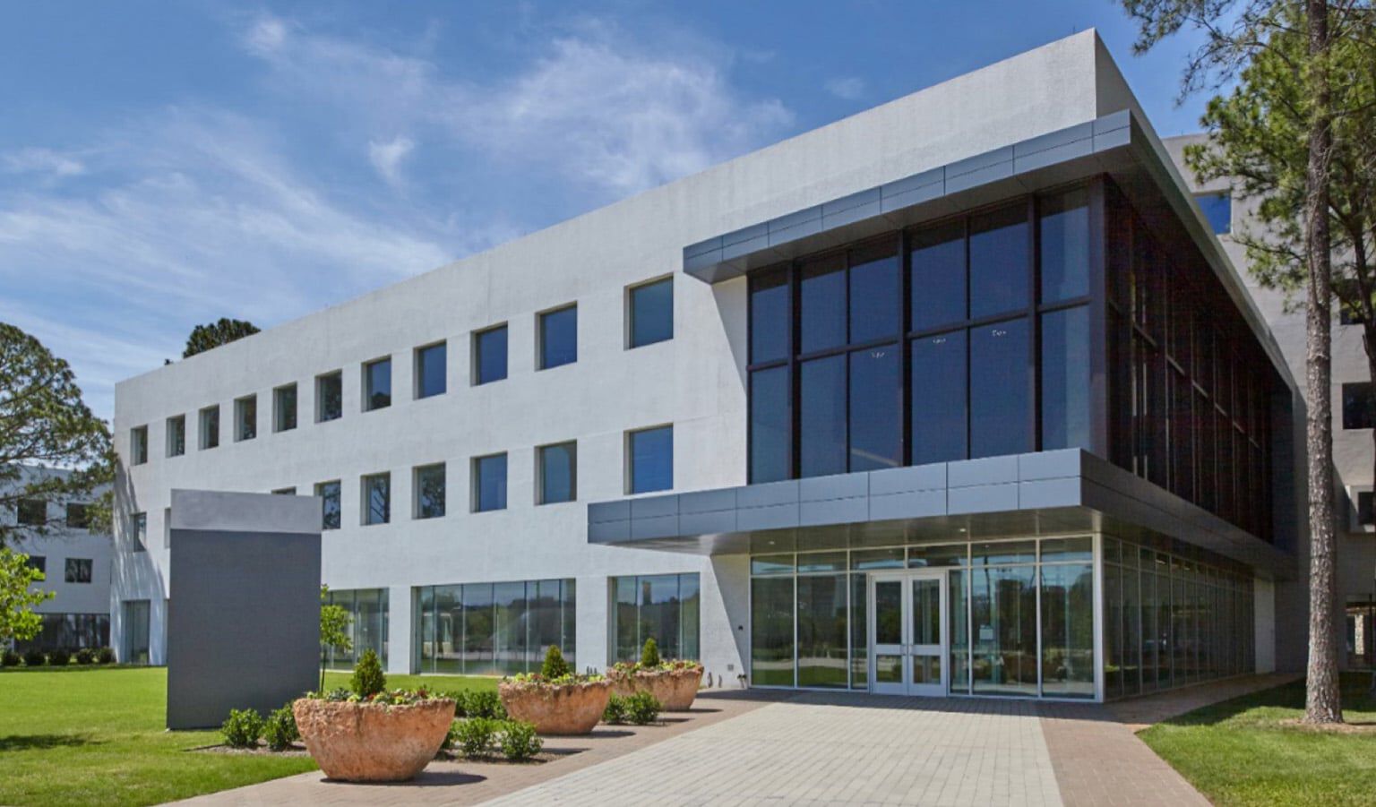 exterior of the Southlake location's clean and modern front entry