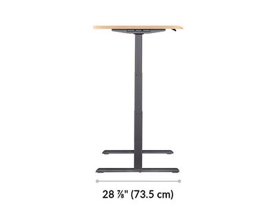 The base of the Electric Standing Desk with ComfortEdge™ 48x30 Light Wood is 28.88 inches deep