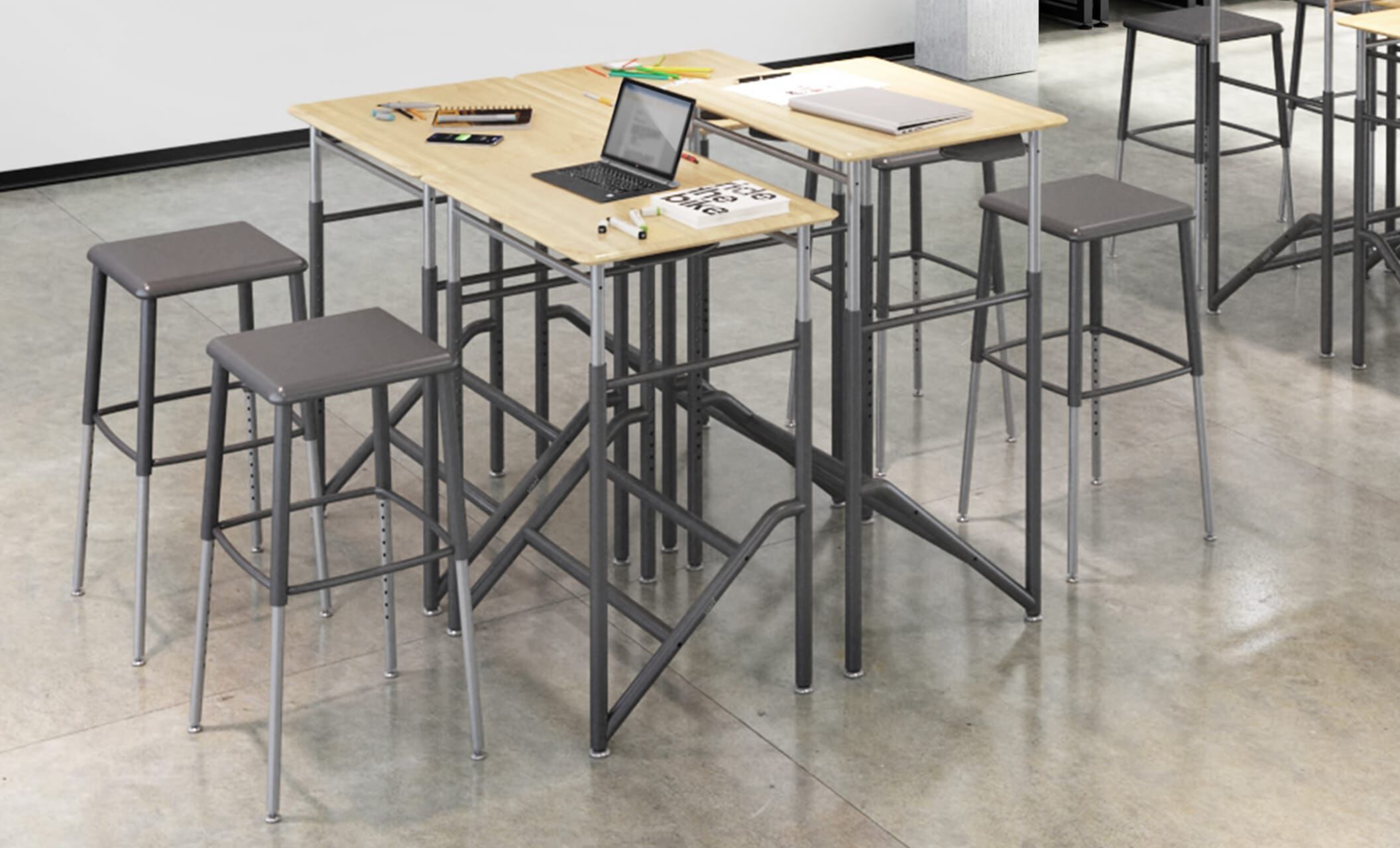 Classroom with Vari Adjustable Standing School Desk 5 through 12