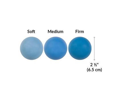 soft, medium, and firm vari active mat groove ball width 2 and a half inches