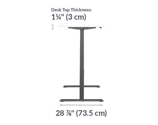The surface of the Electric Standing Desk with ComfortEdge 48x30 White Slate