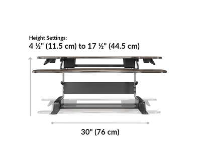 converter reaches a total height of 17 and a half inches tall