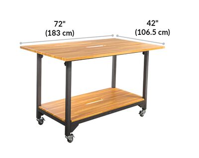 measures 72 inches long by 42 inches wide