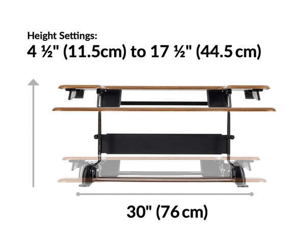 converter reaches a total height of 17 and a half inches tall