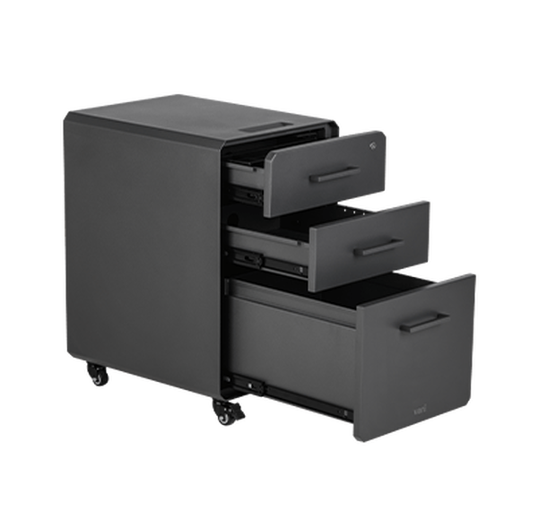 rolling file cabinet with three drawers