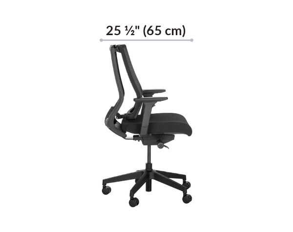 vari task chair is 25 and a half inches deep