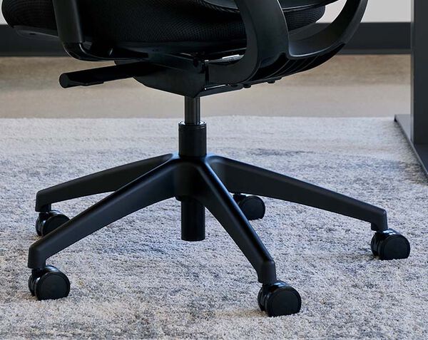 closeup view of performance task chair casters