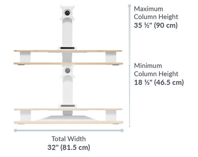 The total width of the premier electric single monitor converter is 32 inches wide
