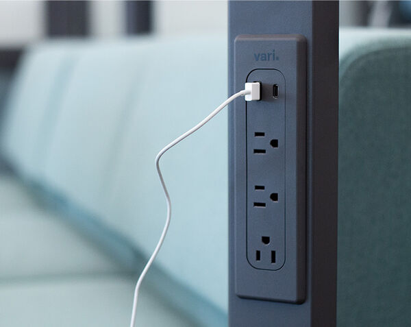 power outlets and ports on the vari charging station