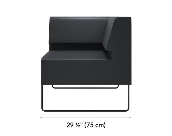 corner seat is 29 and a half inches wide