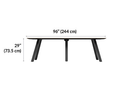 vari conference table in 29 inches tall from the ground to the table top