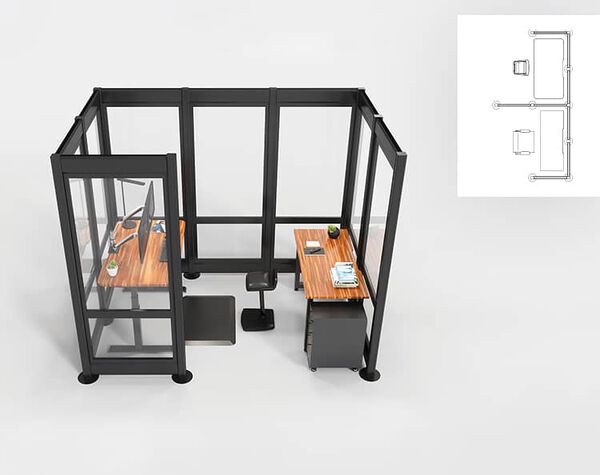 quickflex walls configured to create focus workstation