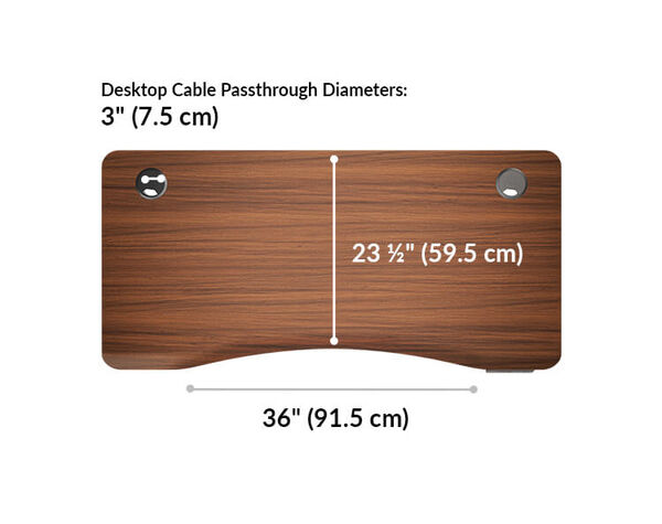 The surface of the Ergo Electric Standing Desk 54x26 is 23.5 inches deep