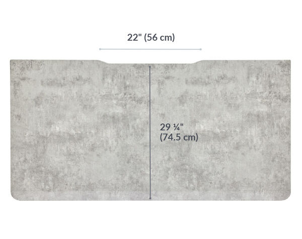 The surface of the Electric Standing Desk ComfortEdge™ 60x30 Concrete top is 29.25 inches deep