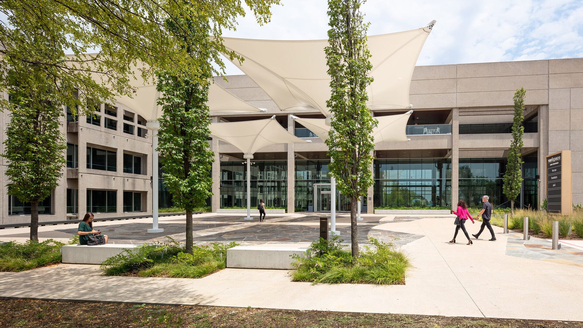 front plaza of VariSpace Las Colinas