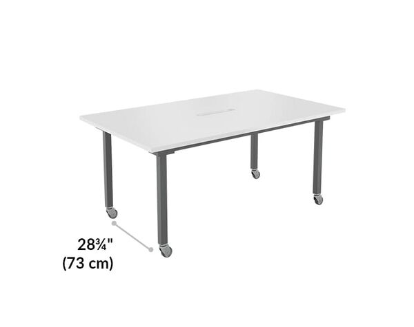 vari conference table is 28 and a quarter inches long