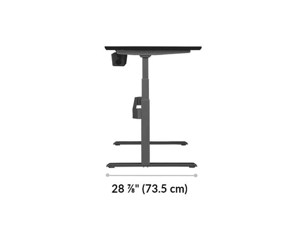 The base of the Electric Standing Desk 60x30 Black is 28.88 inches deep