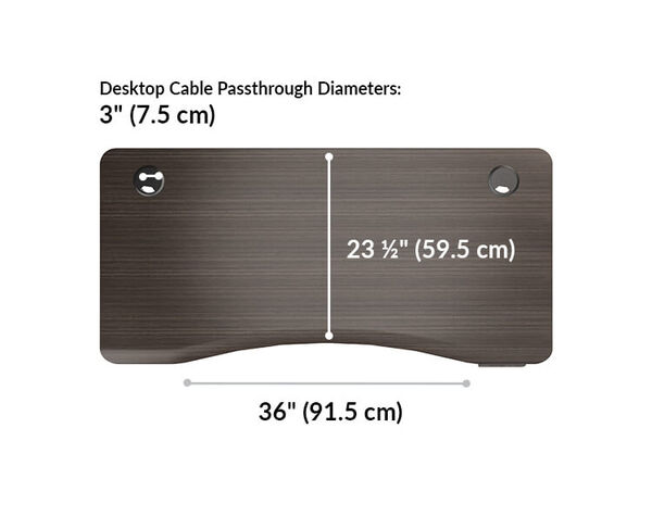 The surface of the Ergo Electric Standing Desk 54x26 is 23.5 inches deep