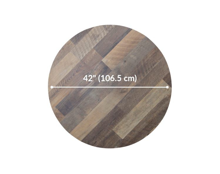 round table top is 42 inches wide