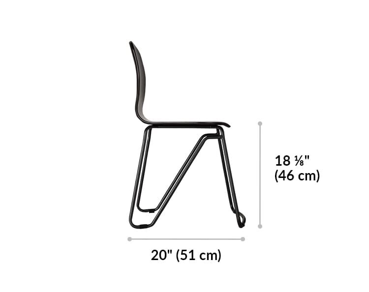 wood chair base is 20 inches deep and the seat is 18.13 inches high