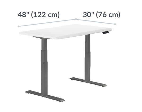 Electric Standing Desk with ComfortEdge 48x30 White Slate