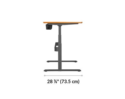 vari electric standing desk leg base is 28 and 7 eighth inches long