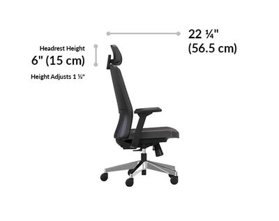 Vari Executive Task Chair is 22 and a quarter inches deep