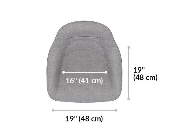 upholstered desk chair seat is 16 to 19 inches wide. Seat depth is 19 inches
