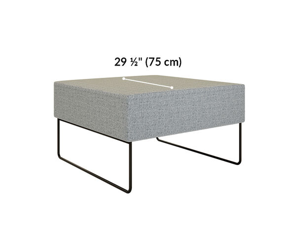 sectional ottoman seat depth is 29 and a half inches deep 
