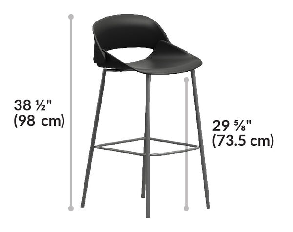 wave chair 38 and a half inches tall