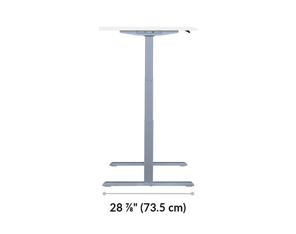 The base of the Electric Standing Desk ComfortEdge™ 60x30 White is 28.88 inches deep
