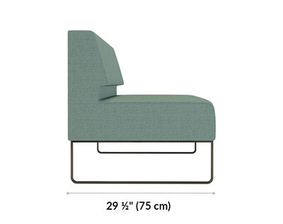 armless seat is 29 and a half inches wide